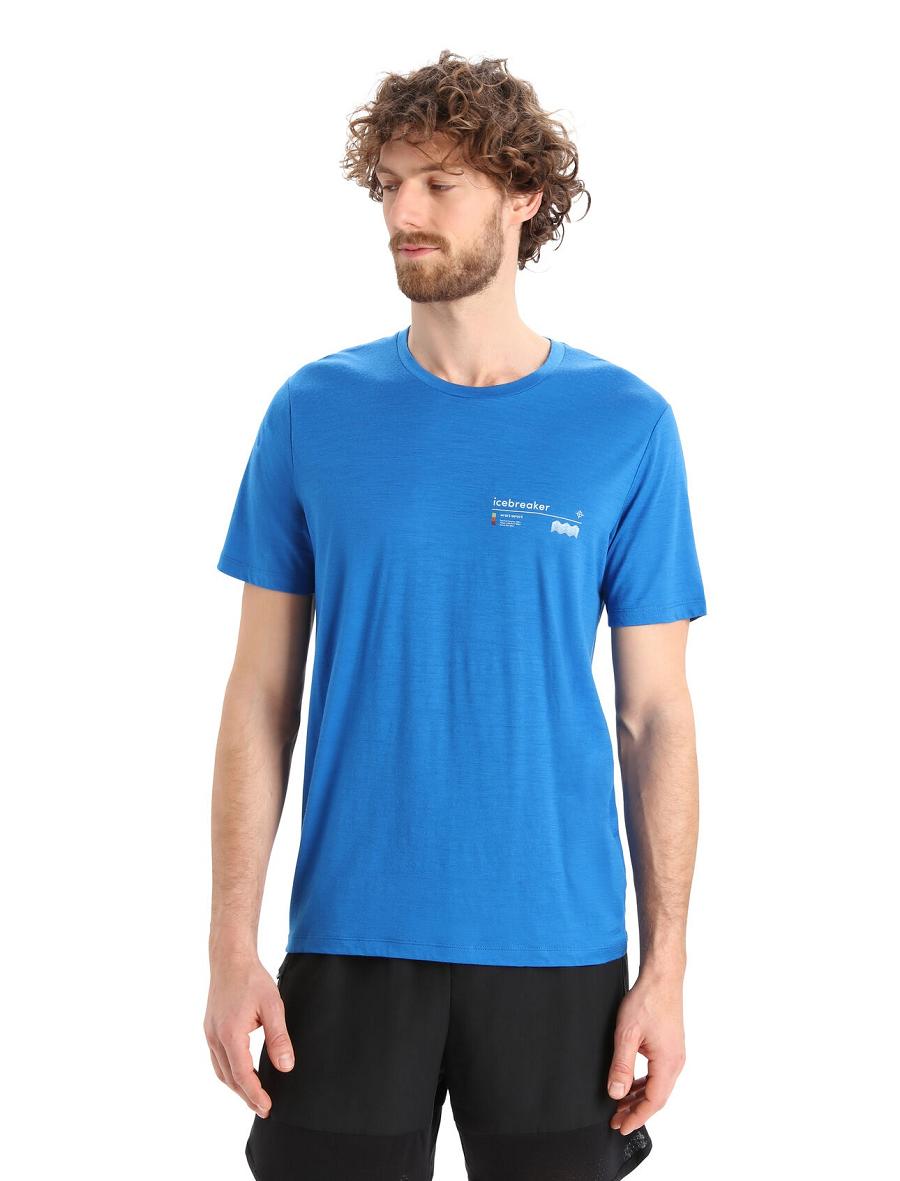 Lazurite Icebreaker Merino Tech Lite II Short Sleeve Alpine Zone Men's T Shirts | AU 1177OKIR